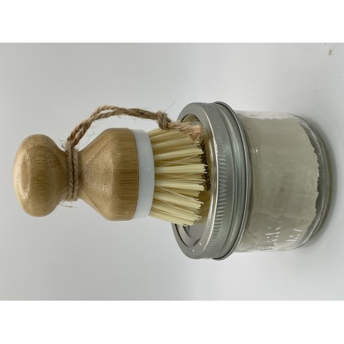 Solid Dish SoapBar - Plastic free & Zero Waste- Lime Scented - With Brush