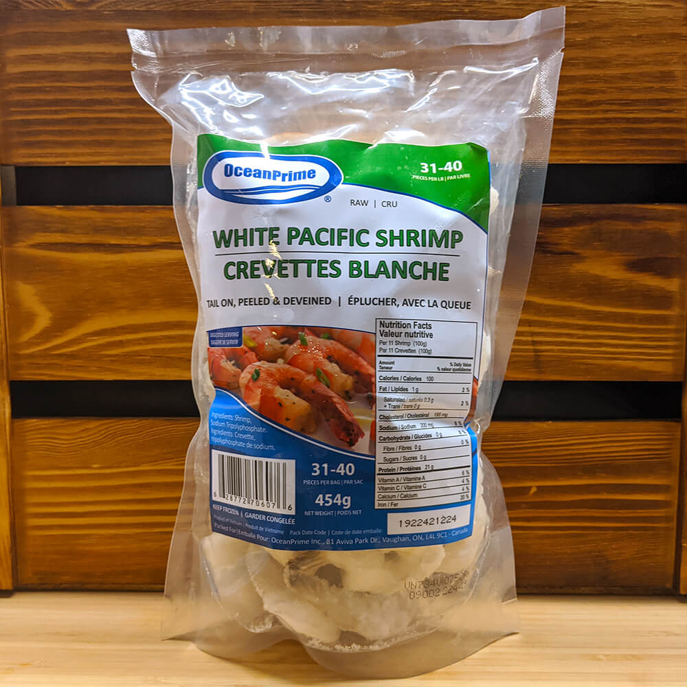 White Pacific Shrimp (Raw) (31-40 Count) (454g)