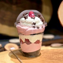 Homemade Raspberry Mousse Trifle (individual serving)