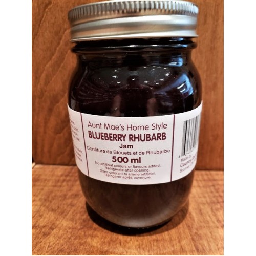 Homemade Bluberry Rhubarb Jam - 500 ml.